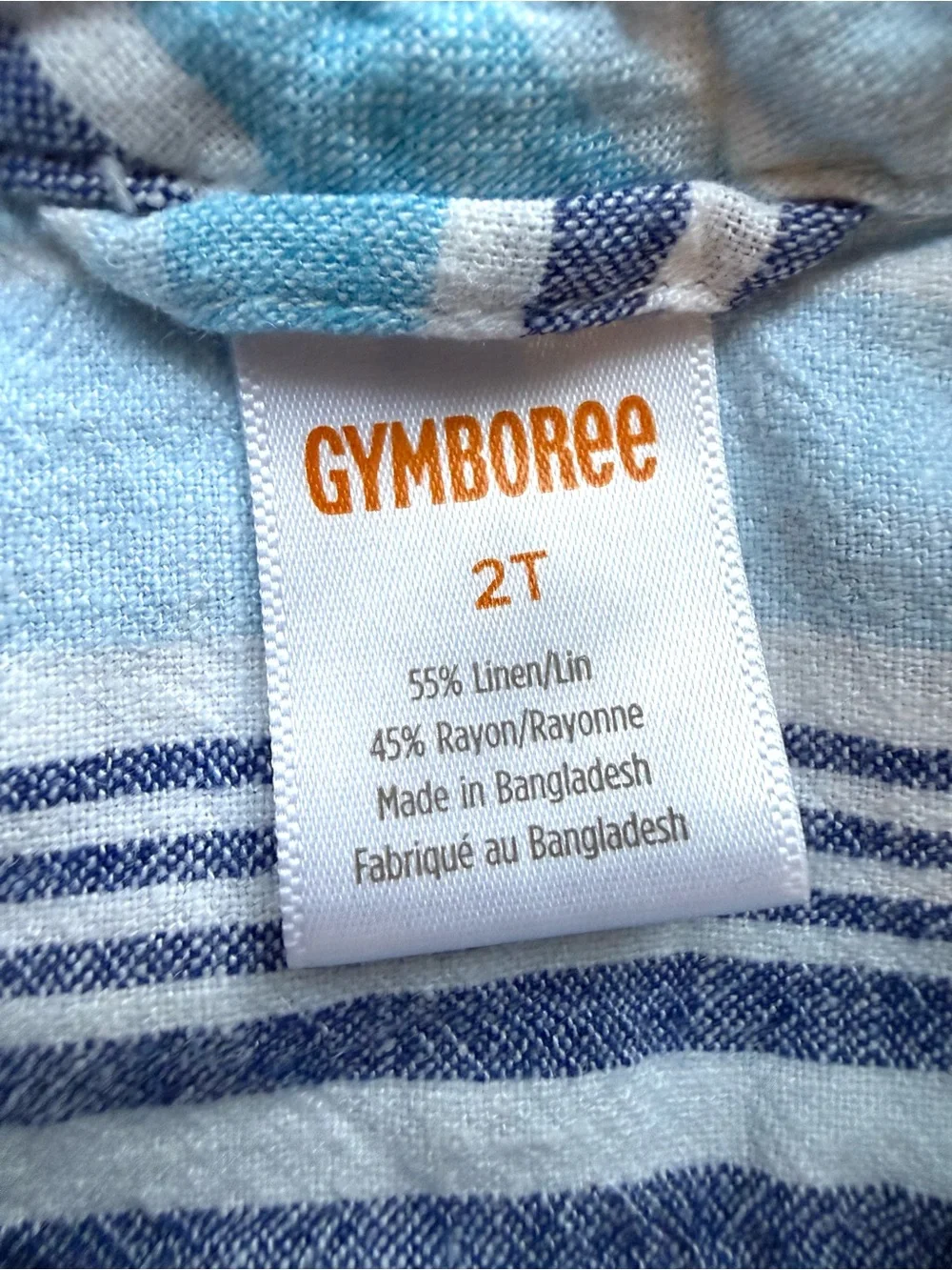 Gymboree Light Blue, White & Navy Striped Button-Down Shirt